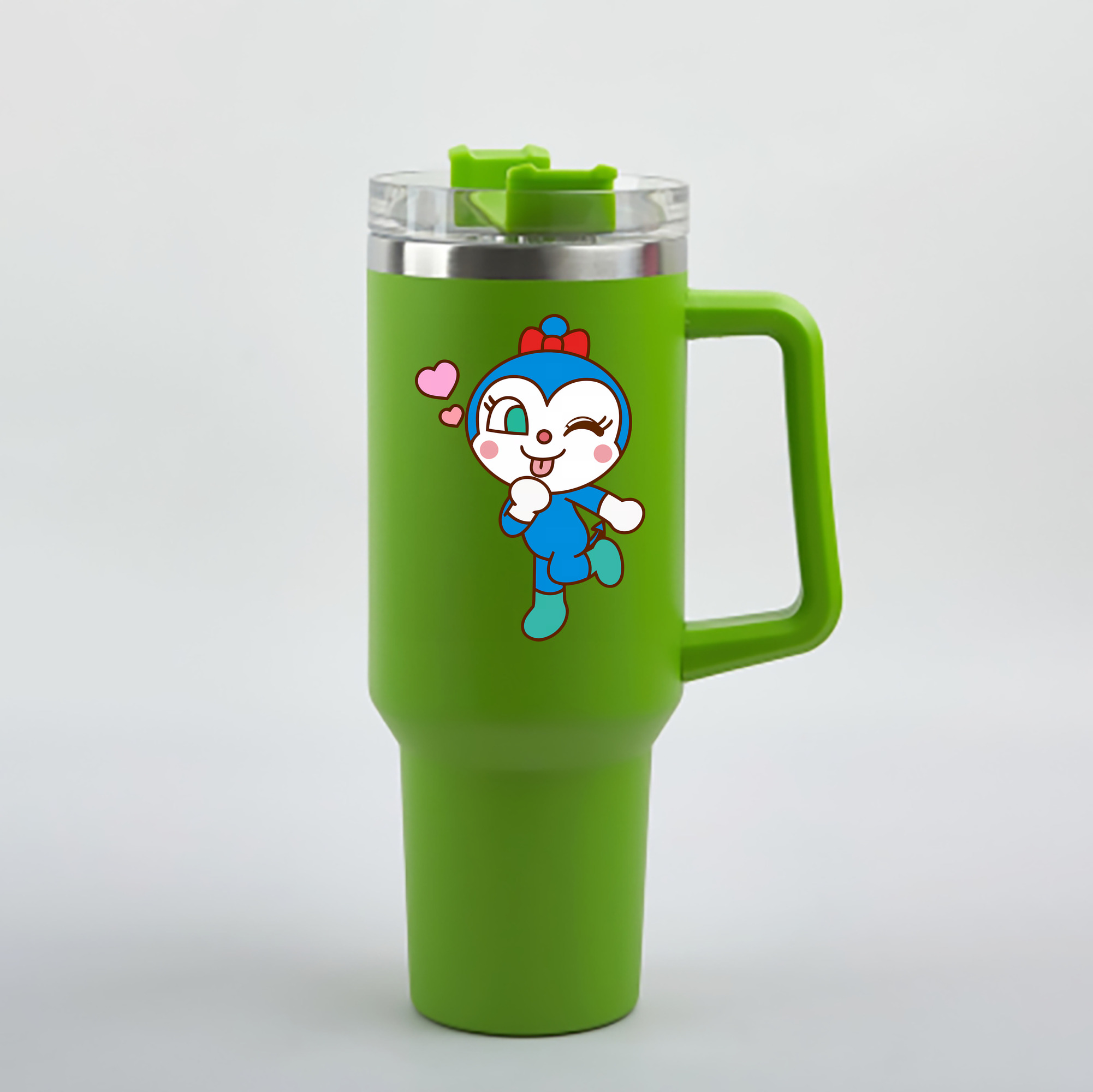 （画像用） アンパンマン Anpanman 1200mL車用タンブラー - クリスタルステッカー（プラスチックストロー付き）